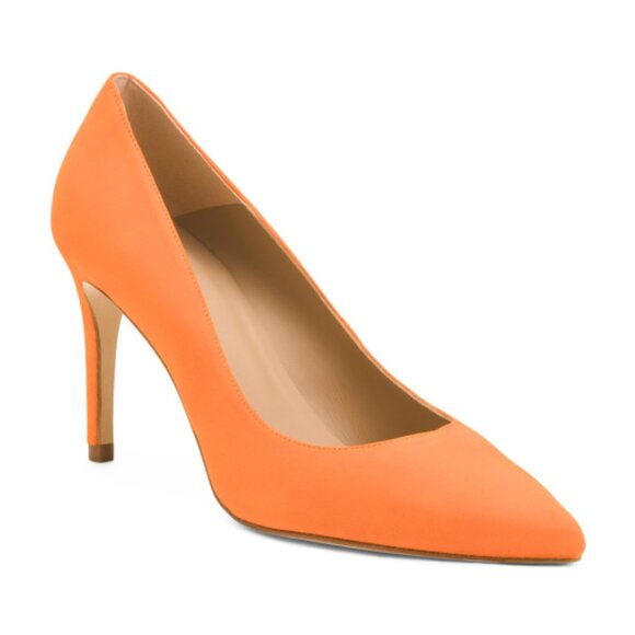 LK BENNETT Made In Spain Suede Floret Pointy Toe Court Pumps